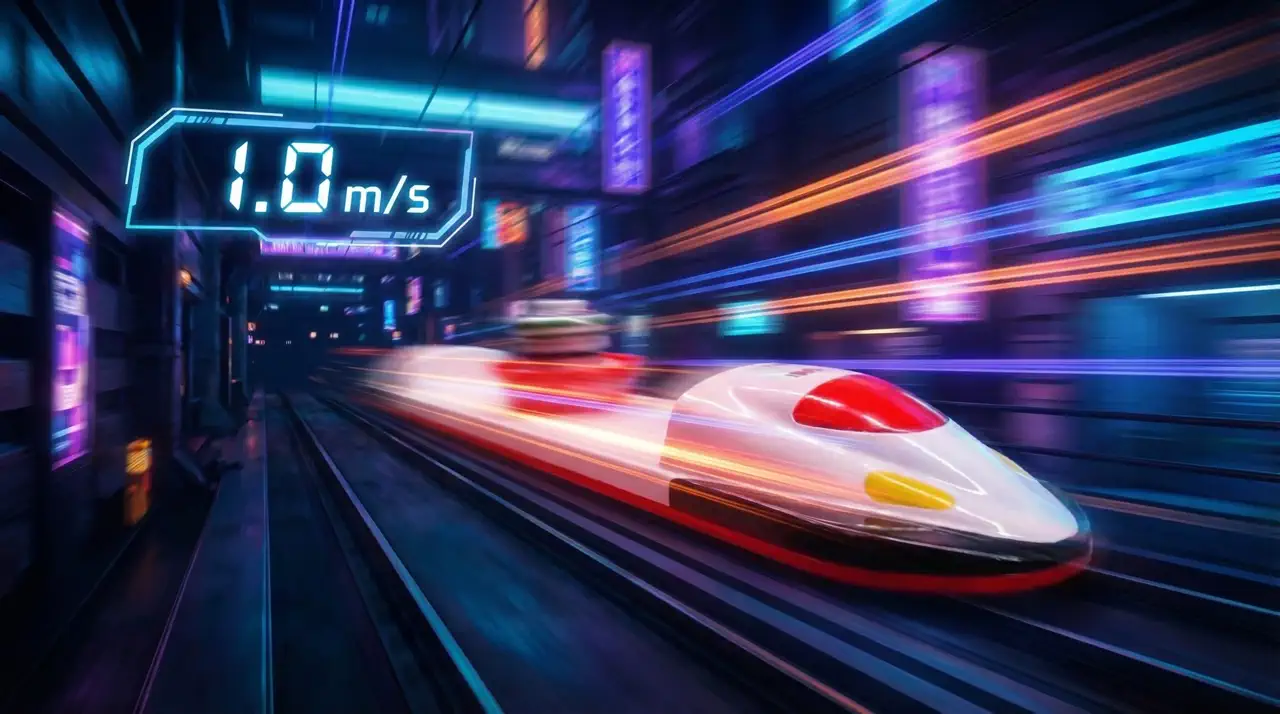 Sonic train moving at speed